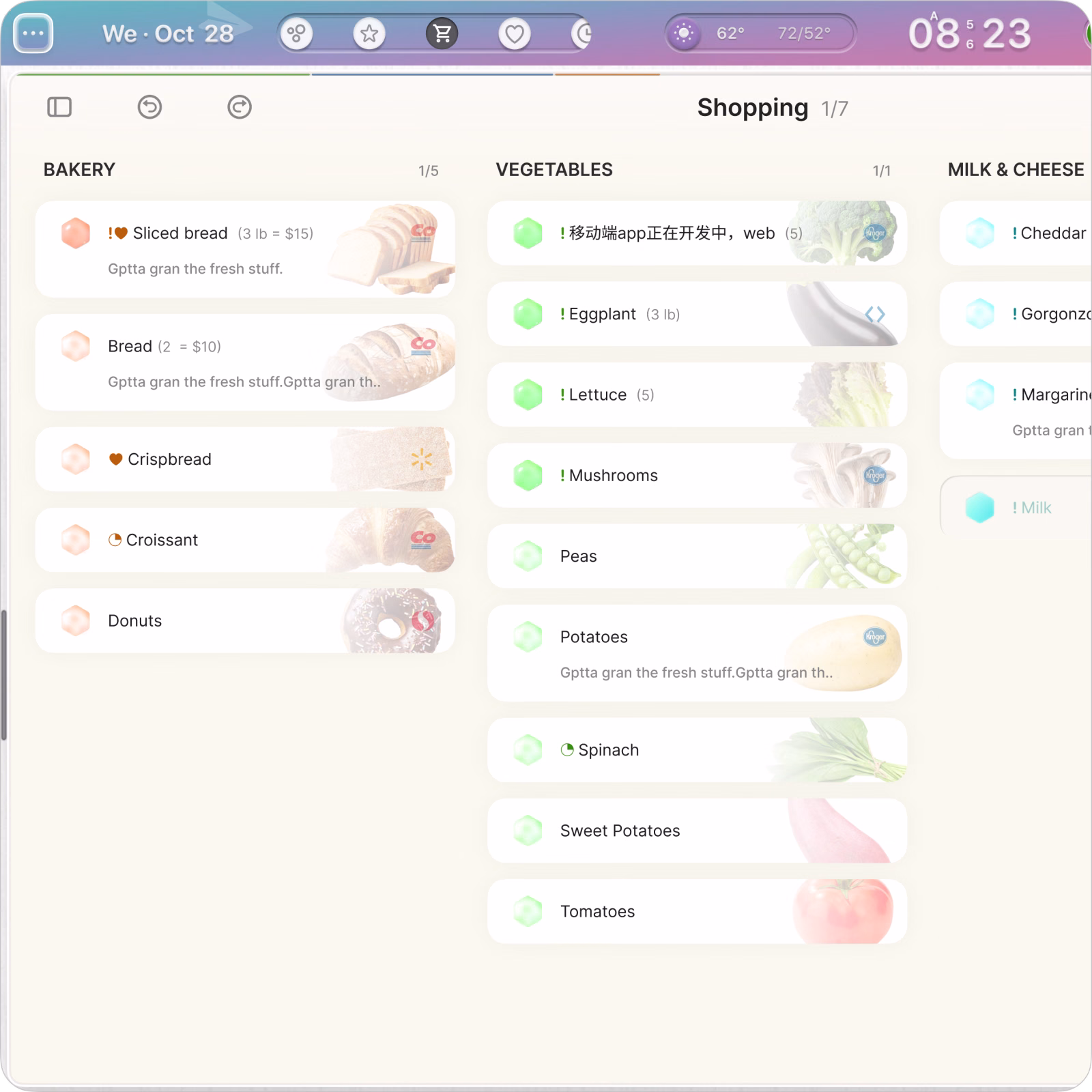 One shopping list, every phone, always in sync.