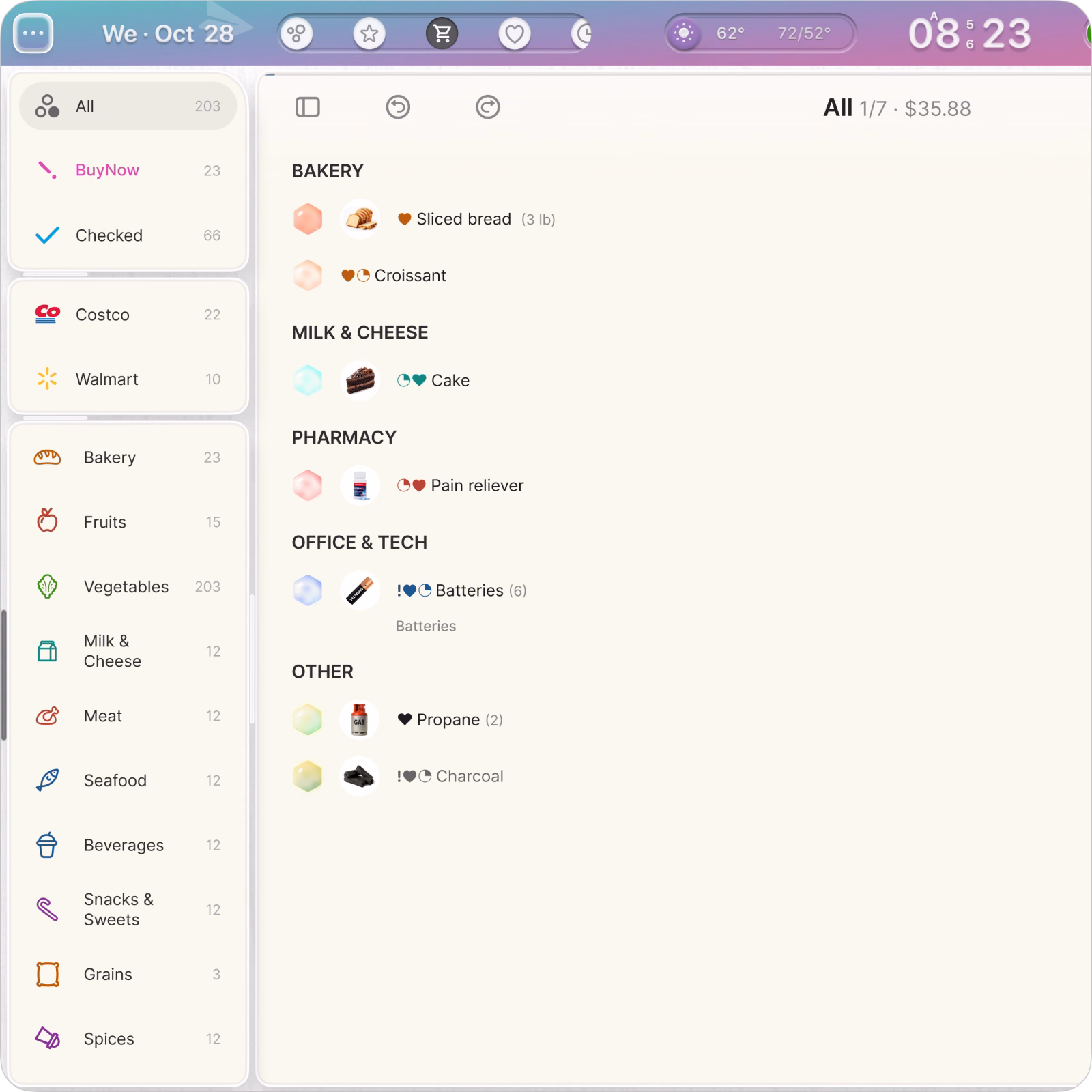 One shopping list, every phone, always in sync.